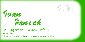 ivan hanich business card